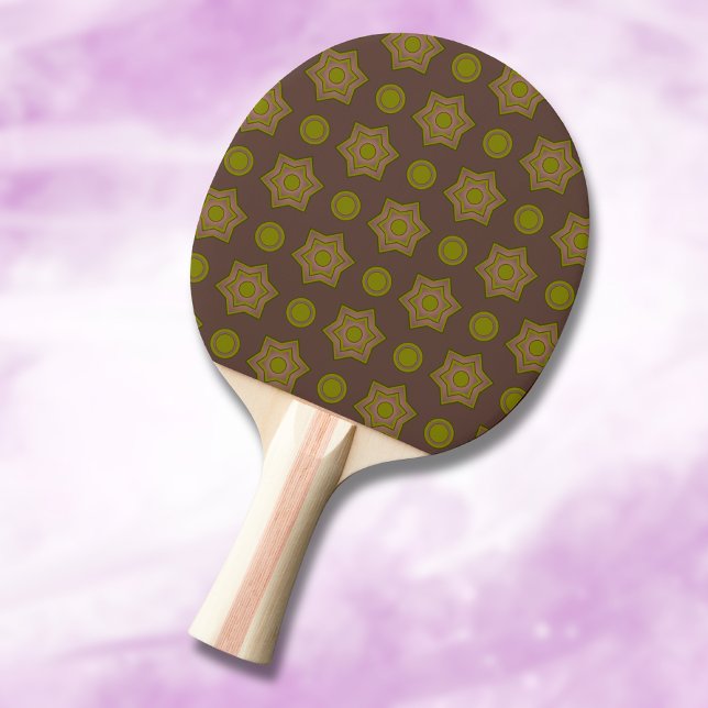 Sterne und Kreise in braun und grün Tischtennis Schläger (Von Creator hochgeladen)