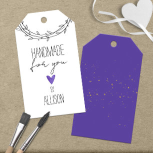 Sterne und Lila Herz für Sie handgefertigt 🎁 Geschenkanhänger