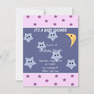 Sterne und Mond Baby Shower Einladung