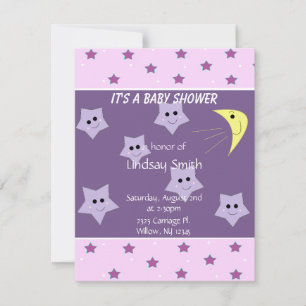 Sterne und Mond Baby Shower Einladung