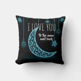 Sterne und Mond mit Zitat Kissen