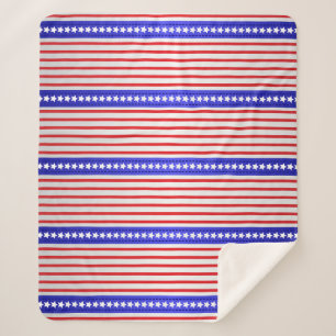 Sterne und Nadelstreifen Sherpadecke