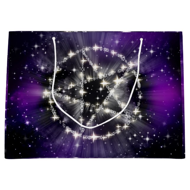 Sterne und Pentagrammbeutel Große Geschenktüte (Vorderseite)