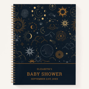 Sterne und Planeten Muster Babydusche Notizbuch