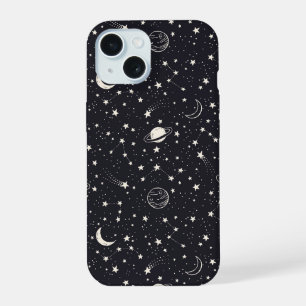 Sterne und Planeten Muster iPhone 15 Hülle
