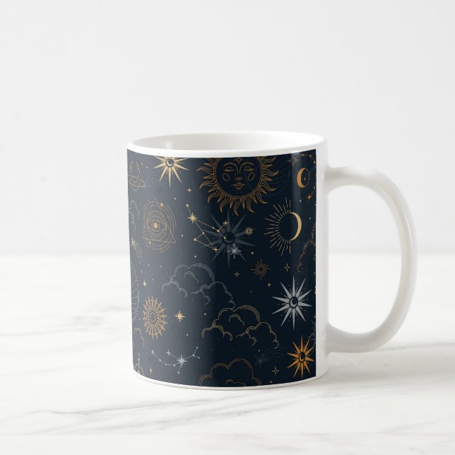 Sterne und Planeten Muster Kaffeetasse (Rechts)