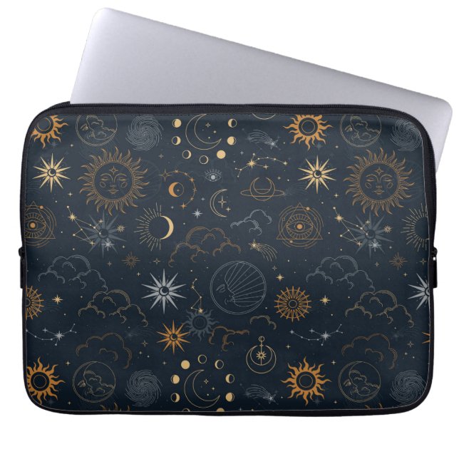 Sterne und Planeten Muster Laptopschutzhülle (Vorderseite)