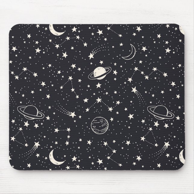 Sterne und Planeten Muster Mousepad (Vorne)