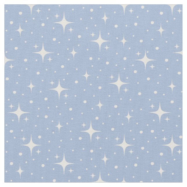 Sterne und Punkte auf Blau Stoff (Nahaufnahme)