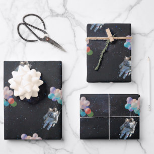 Sterne und Raumsonden Geschenkpapier Set