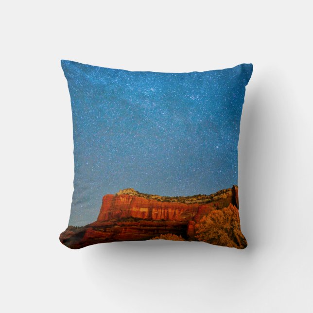 Sterne und Roter Rock Kissen (Vorderseite)