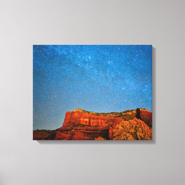 Sterne und Roter Rock Leinwanddruck (Vorderseite)