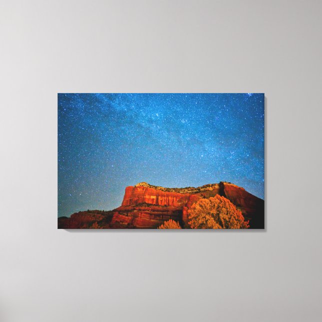 Sterne und Roter Rock Leinwanddruck (Vorderseite)