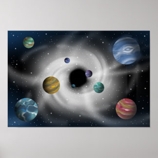 Sterne und Schwarze Löcher. Poster