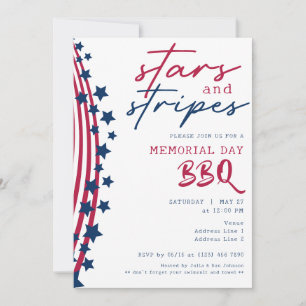 Sterne und Streifen American Flag Memorial Day BBQ Einladung