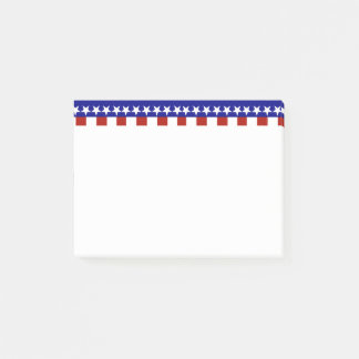 Sterne und Streifen aus Rot, Weiß und Blau Post-it Klebezettel