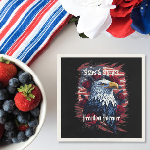 Sterne und Streifen Flagge Freiheit für immer Adle Serviette