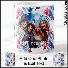 Sterne und Streifen Foto und Text C555 Mama, Mutte Kaffeetasse