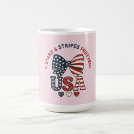 Sterne und Streifen-Schleife Patriotischer 4. Juli Kaffeetasse
