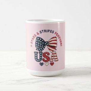 Sterne und Streifen-Schleife Patriotischer 4. Juli Kaffeetasse