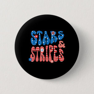 Sterne und Streifen Unabhängigkeitstag Patriotisch Button