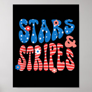 Sterne und Streifen Unabhängigkeitstag Patriotisch Poster