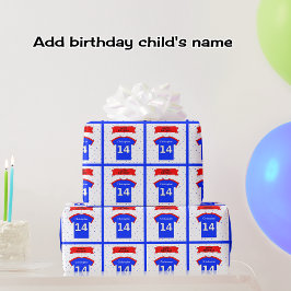 Sterne und T - Shirt personalisiert 14. Geburtstag Geschenkpapier