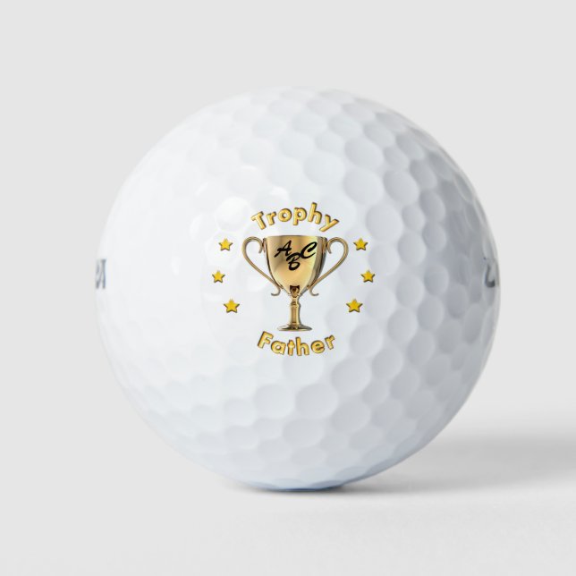 Sterne und Trophäe Cup für eine Trophäe 'Vater'. Golfball (Vorderseite)