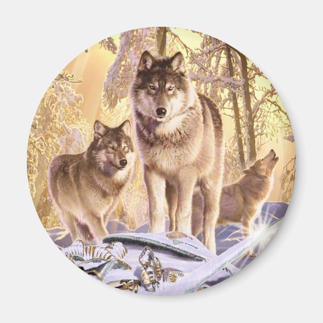 "Sterne unter Schnee" Magnet (Vorne)