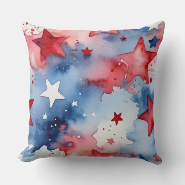 Sterne von Aquarellfarben Kissen (Vorderseite)