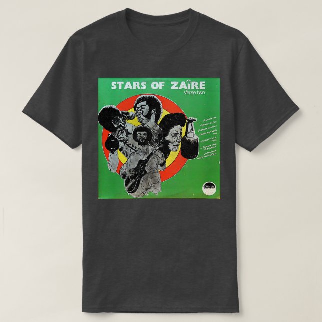 Sterne von Zaire FadedStyle African Vinyl Record G T-Shirt (Design vorne)