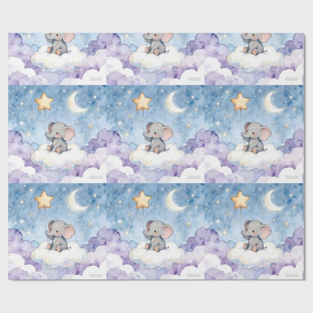 Sterne wiederholendes Muster Wallpaper Geschenkpapier (Flach)