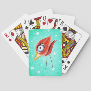 Sterne Winter Vogel Spielkarten
