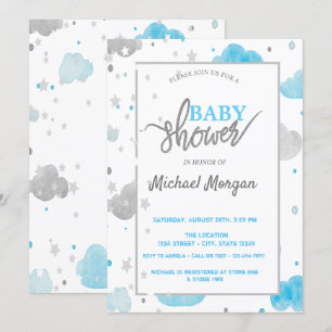 Sterne & Wolken Babyparty Einladung