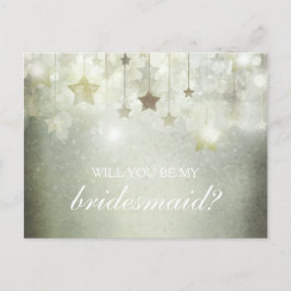 Sterne zu leuchten wird meine Bridesmaid sein Einladungspostkarte