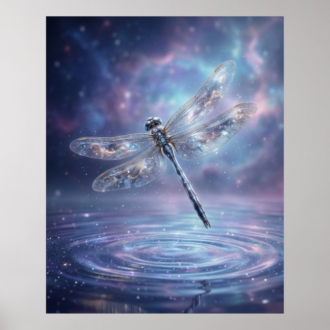 Sternen-Dragonfly-Kosmisches Leuchten Poster (Vorne)