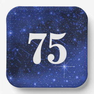 Sternen Galaxy Zum 75. Geburtstag Pappteller