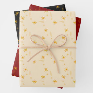 Sternen Geschenkpapier-Set mit 3 Motiven Geschenkpapier Set