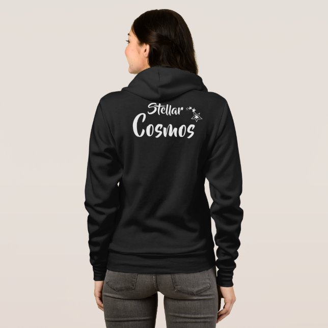 Sternen-Kosmos-T-Shirt Hoodie (Schwarz voll)