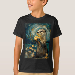 Sternen-Nacht-Otter-Kunstperformance T-Shirt
