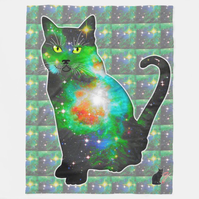 Sternen Raum In Katze Fleecedecke (Vorderseite)