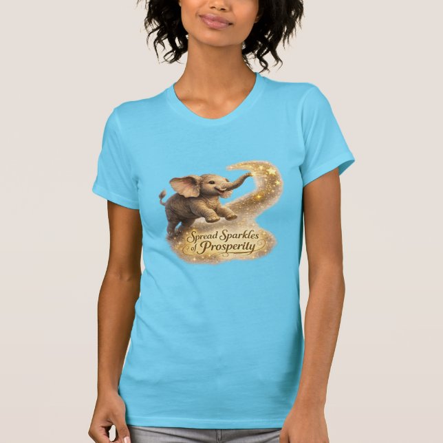 Sternen sprühender Elefant T-Shirt (Vorderseite)