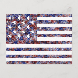 Sternen- und Streifenfarbige Postkarte