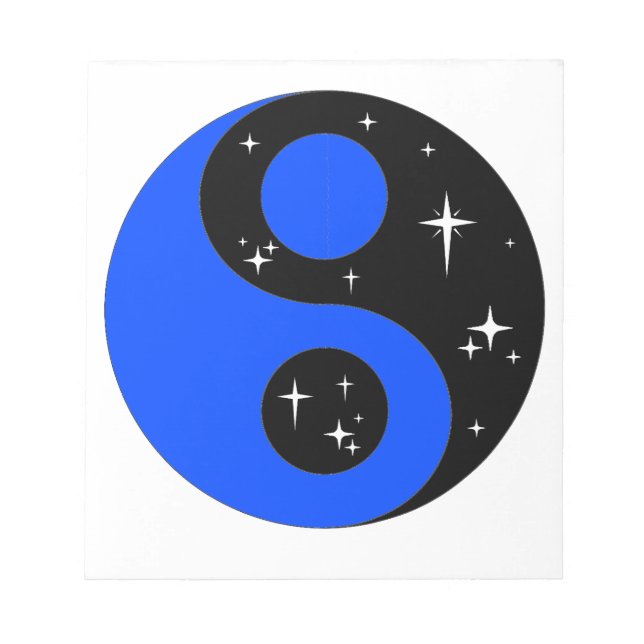 " Sternen-Ying-Yang-Symbol " Notizblock (Vorderseite)