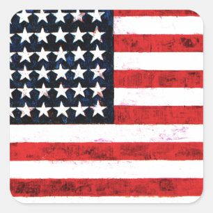 Sternenbanner - Amerikanische Flagge Quadratischer Aufkleber