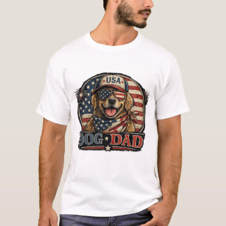 Sternenbanner-Hundepapa Patriotischer Hundebesitze T-Shirt