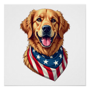 Sternenbesäter Golden Retriever Vintage T-Shirt 4 Poster