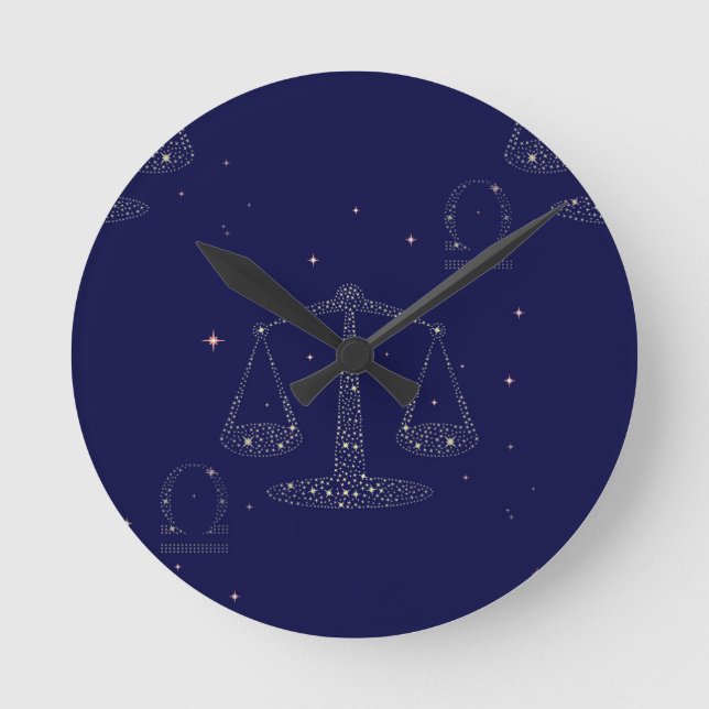 Sternenbibliothek Runde Wanduhr (Vorderseite)