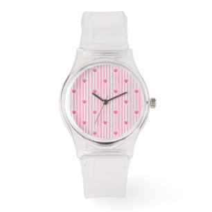 Sternenexplosion Valentinsherz auf weichem rosa St Armbanduhr