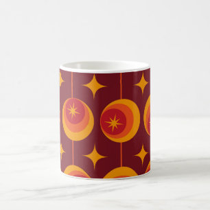Sternenexplosionen im Retro-Kreis-Muster der Mitte Kaffeetasse